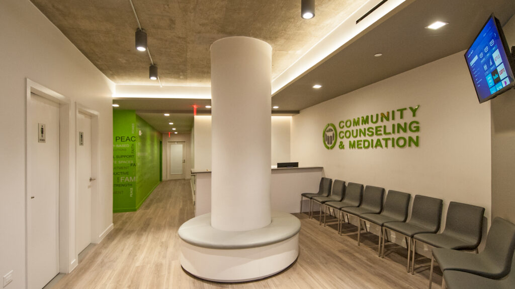 Waiting room at Community Counseling & Meditation on Clinton Avenue