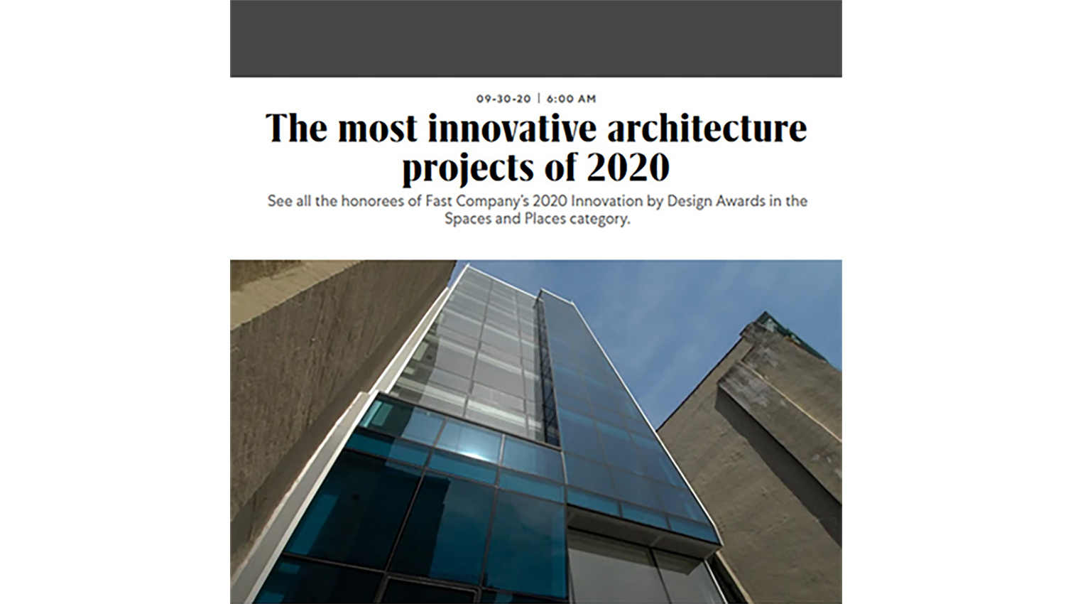 2020 - Fast CompanyMost Innovative Projects of 2020